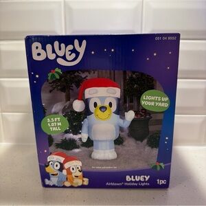 Bluey Christmas Inflatable 3.5 FT Gemmy Lighted Blow Up Santa Hat Decoration New